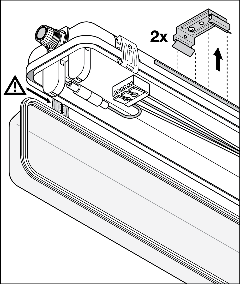 Ledvance LED Tube Fixture 120cm, IP65 Waterproof, for Double LED Tubes, 220-240V, 5 Year Warranty