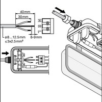 Tsong LED Röhrenleuchte 120cm wasserdicht IP65 für einzelne LED Röhre, robustes Aluminiumgehäuse