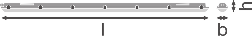 Value LED wasserdichte Feuchtraumleuchte 50W 4000K 6000 Lumen 150cm IP65 kaltweiß
