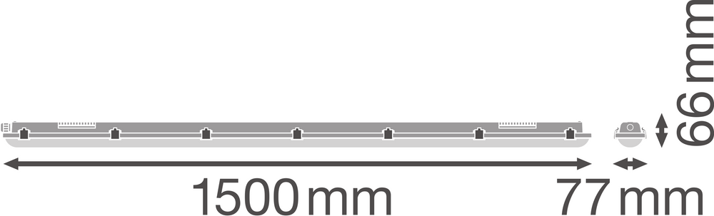 Value LED wasserdichte Feuchtraumleuchte 50W 4000K 6000 Lumen 150cm IP65 kaltweiß