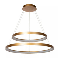 Lucide VIDAL dimmbare LED Pendelleuchte 92W 2700K mattgold Messing Ø 78 cm