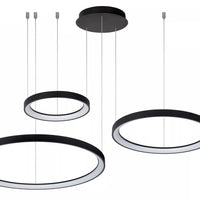 Lucide VIDAL black LED pendant light with dimmable 120W, warm white 2700K, wide 78 cm for chic home lighting