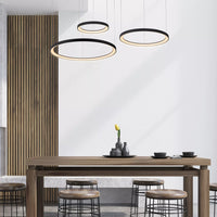 Lucide VIDAL black LED pendant light with dimmable 120W, warm white 2700K, wide 78 cm for chic home lighting