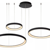 Lucide VIDAL black LED pendant light with dimmable 120W, warm white 2700K, wide 78 cm for chic home lighting