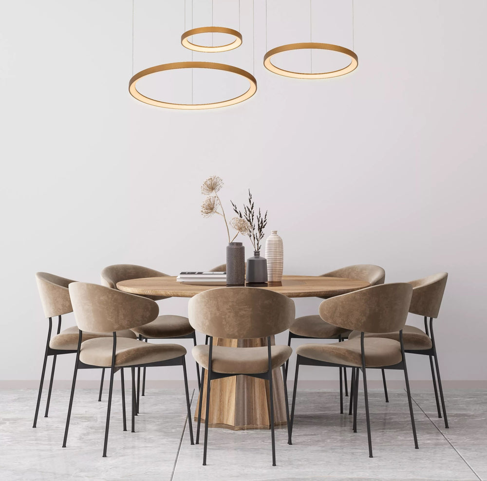 Lucide VIDAL LED pendant light 120W 2700K dimmable Ø78cm Matte Gold Brass IP20