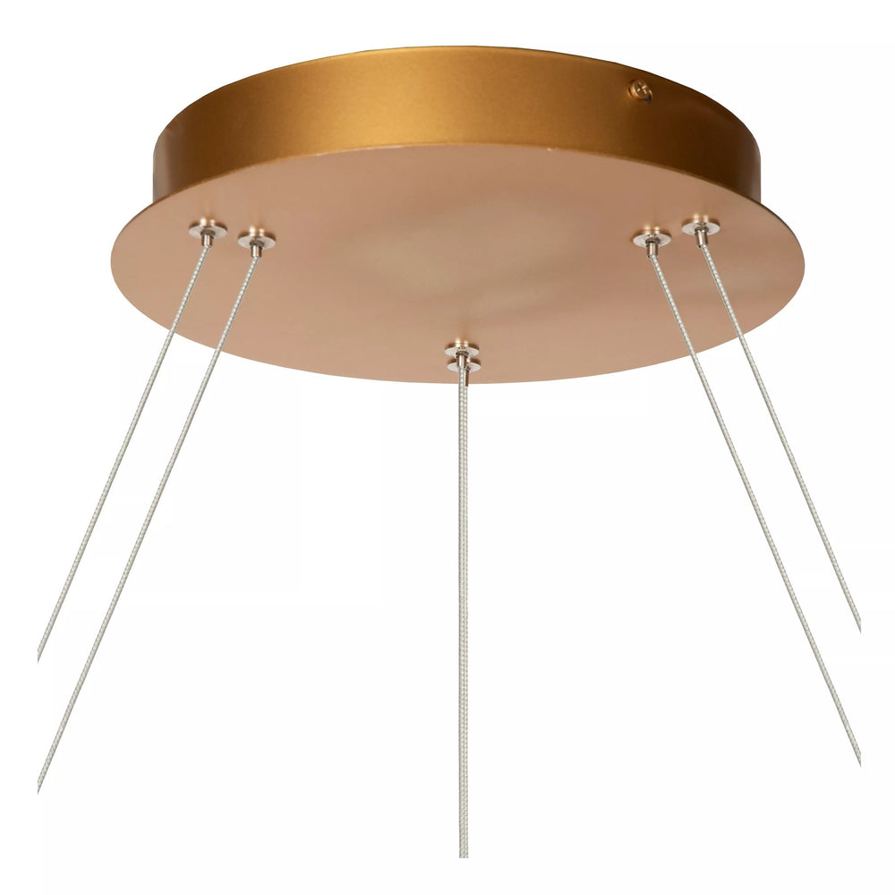 Lucide VIDAL dimmbare LED Pendelleuchte 92W 2700K mattgold Messing Ø 78 cm