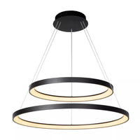 Lucide VIDAL LED dimmable pendant light 78 cm - modern black chandelier for home lighting