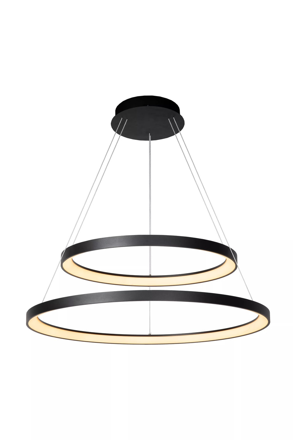 Lucide VIDAL LED dimmable pendant light 78 cm - modern black chandelier for home lighting
