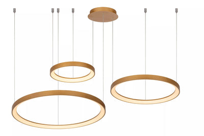 Lucide VIDAL LED pendant light 120W 2700K dimmable Ø78cm Matte Gold Brass IP20