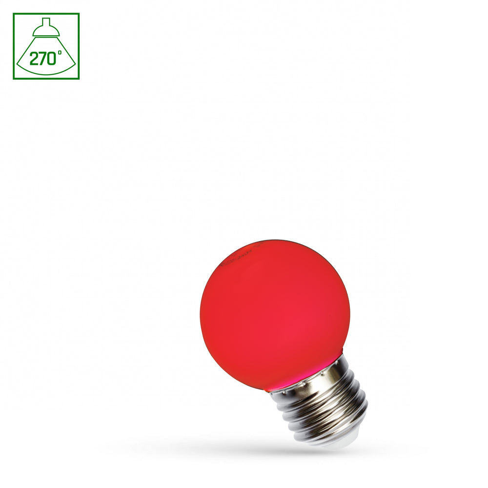Spektrum LED G45 Lampe rot E27 230V 1W - energieeffiziente Stimmungsbeleuchtung, 17000h Lebensdauer, 270° Abstrahlwinkel