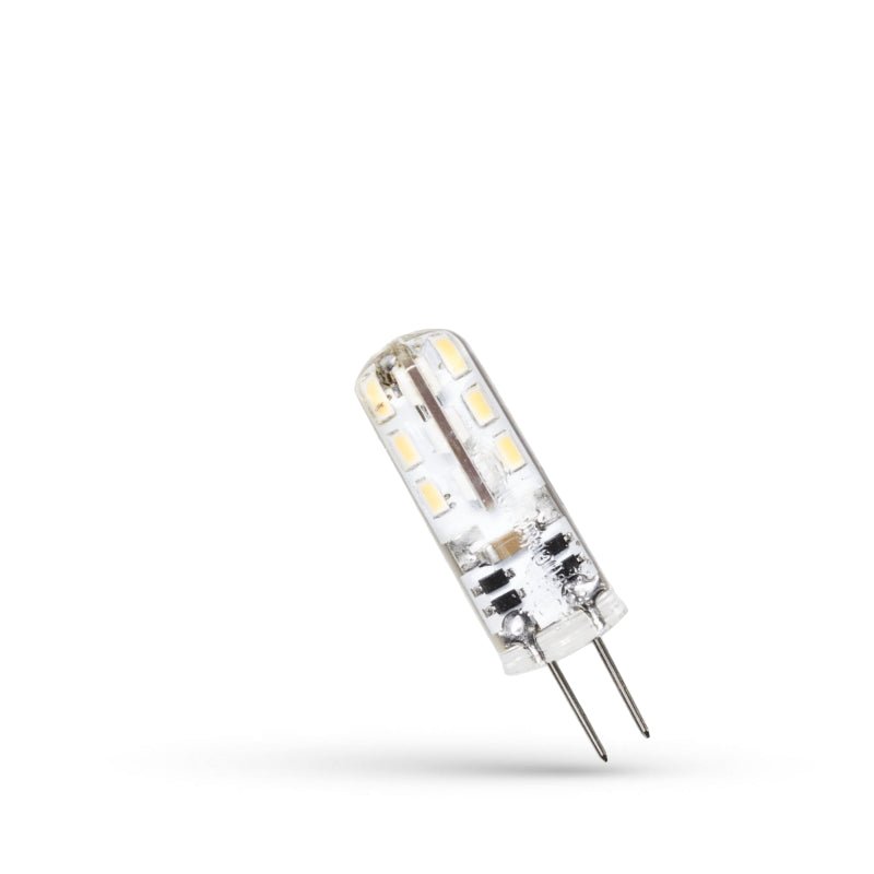 Spectrum LED G4 12V 1.5W silicon warm white 3000K, 270° angle, 95 lumens, CRI 80, long lifespan, non-dimmable