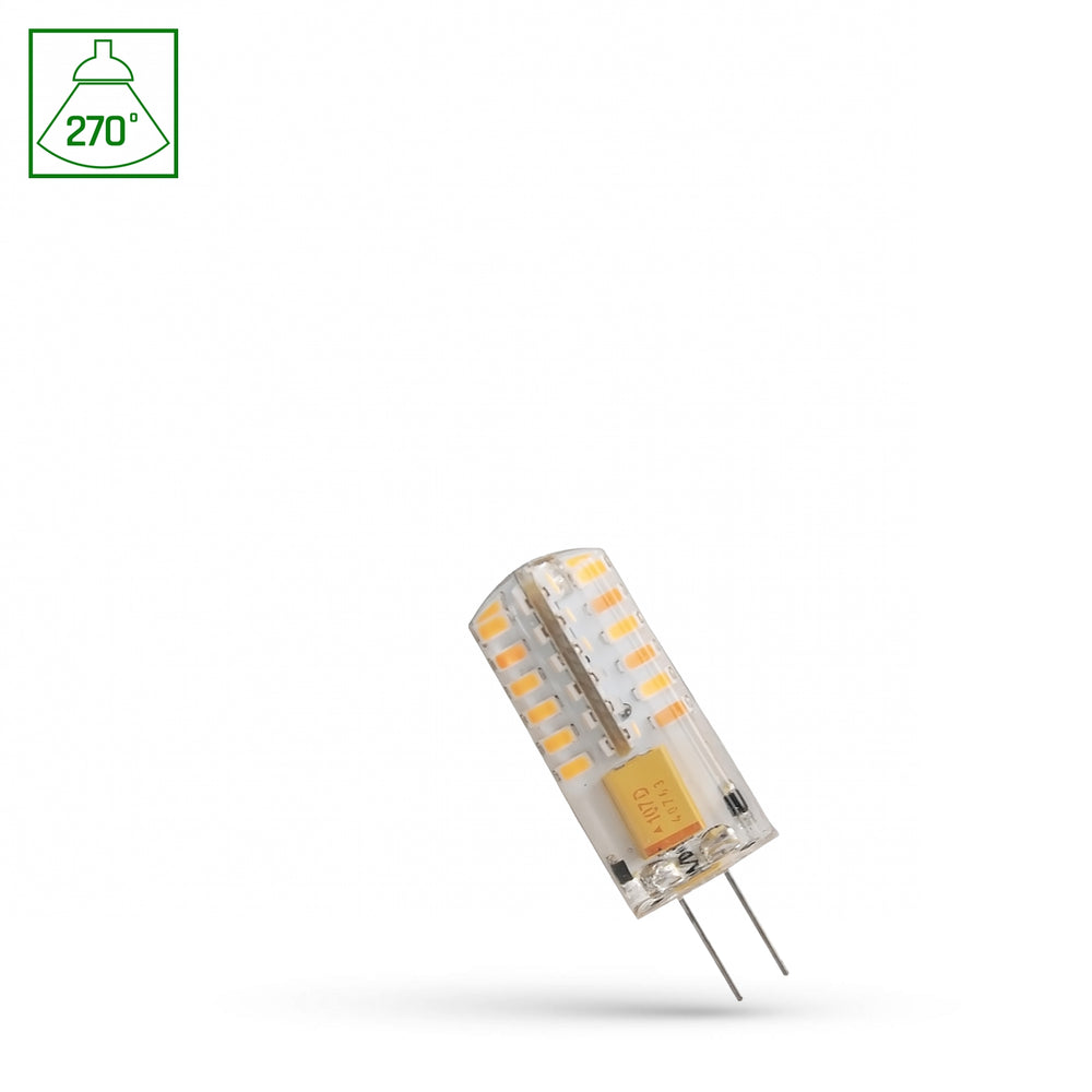 Spectrum LED G4 Lampe 12V 2W 3000K Silikon, 165 Lumen, CRI 80, 270° Abstrahlwinkel, nicht dimmbar, lange Lebensdauer