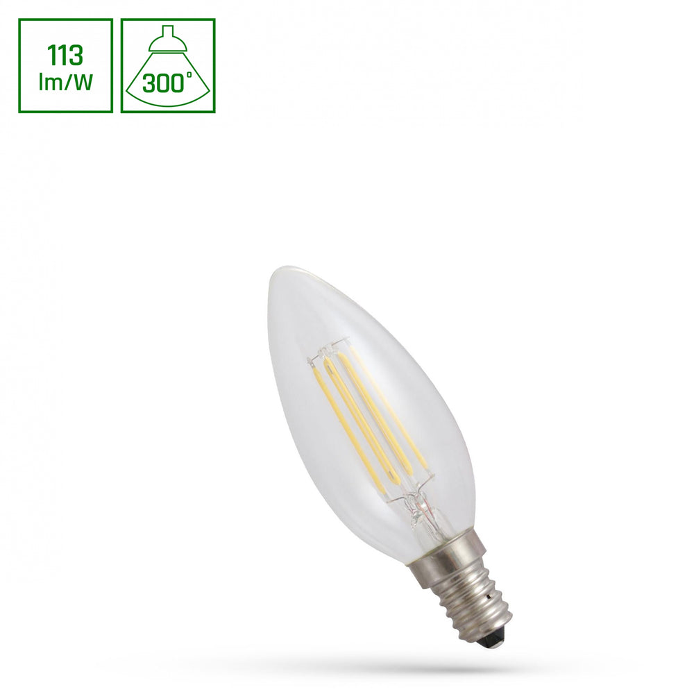 Spectrum LED candle lamp E14 4W 2700K warm white 450 lumens 300° beam angle IP20 230V non-dimmable