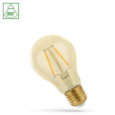 Spectrum LED A60 E27 Lampe 4.9W 490 Lumen 2400K warmweiß COG-Technologie 230V Retro-Design IP20 17000 Std Lebensdauer