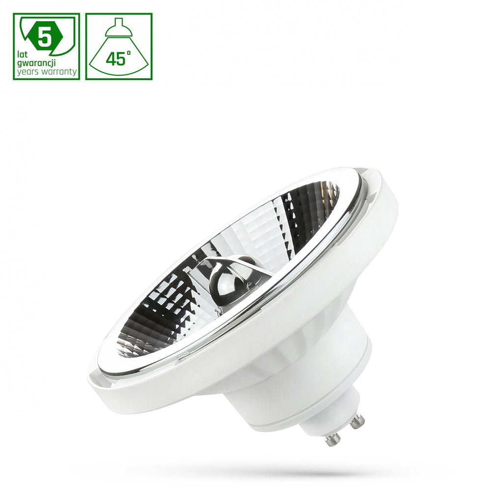 Spectrum LED AR111 GU10 12W SMD 230V lamp, natural white 4000K, 45 degrees, 1100 lumens, 50000 hours lifespan