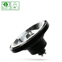 Spectrum LED AR111 GU10 12W 3000K black with 1050 lumens, 45-degree angle, warm white, 50,000 hours, 2-year warranty