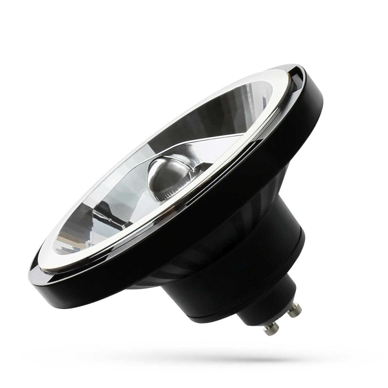 LED AR111 GU10 230V 12W COB 15° NW schwarze Spektrumlampe mit 860 Lumen und 4000K für intensiv gerichtete Beleuchtung