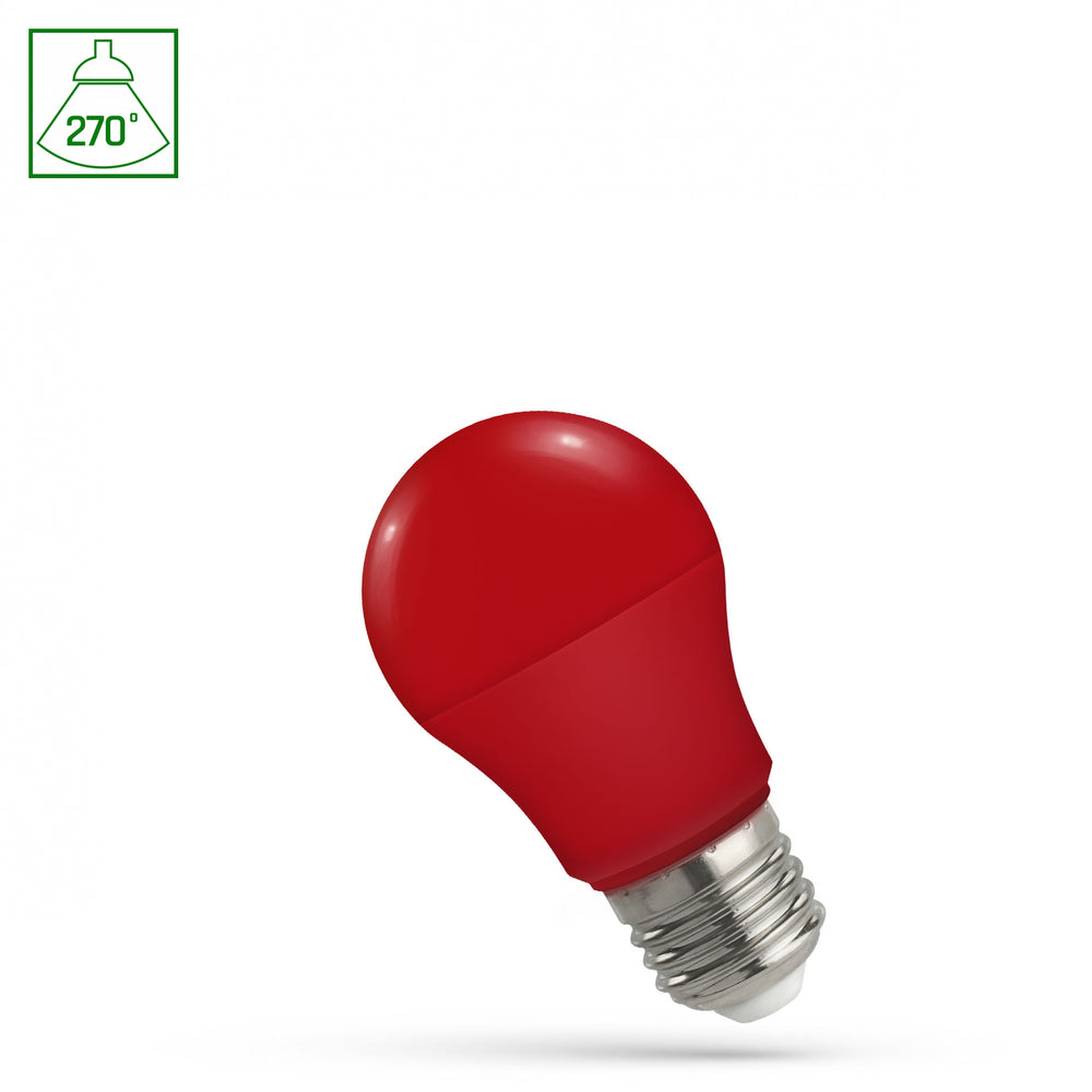 Spectrum LED GLS A50 E27 red light, 230V 4.9W, 270 degrees, 17000 hours, IP20, not dimmable, plastic housing