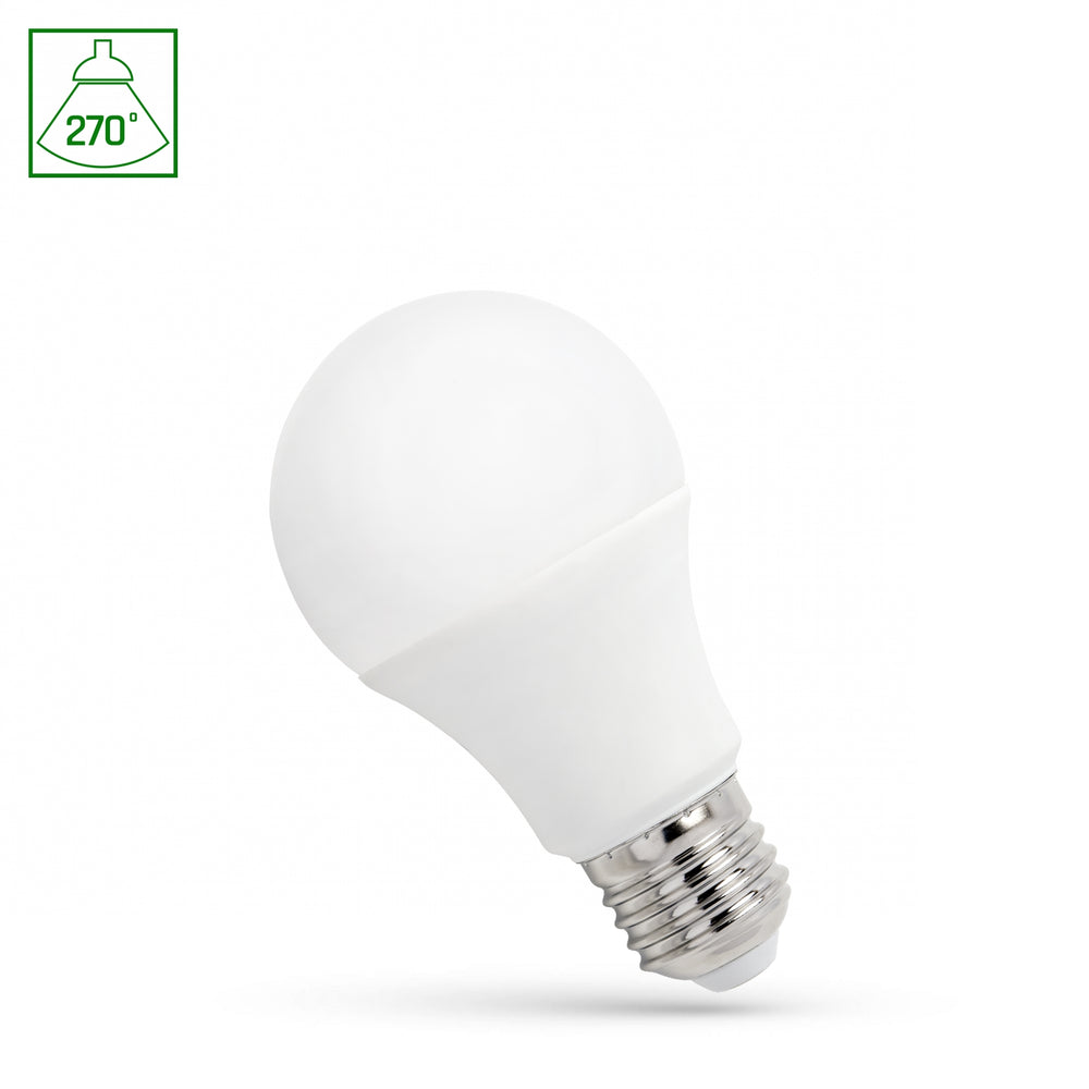 Spectrum LED A60 9W E-27 warmweiße Lampe 3000K, 820 Lumen, IP20, nicht dimmbar, 230V, CRI &gt;80, 270° Lichtstrahl