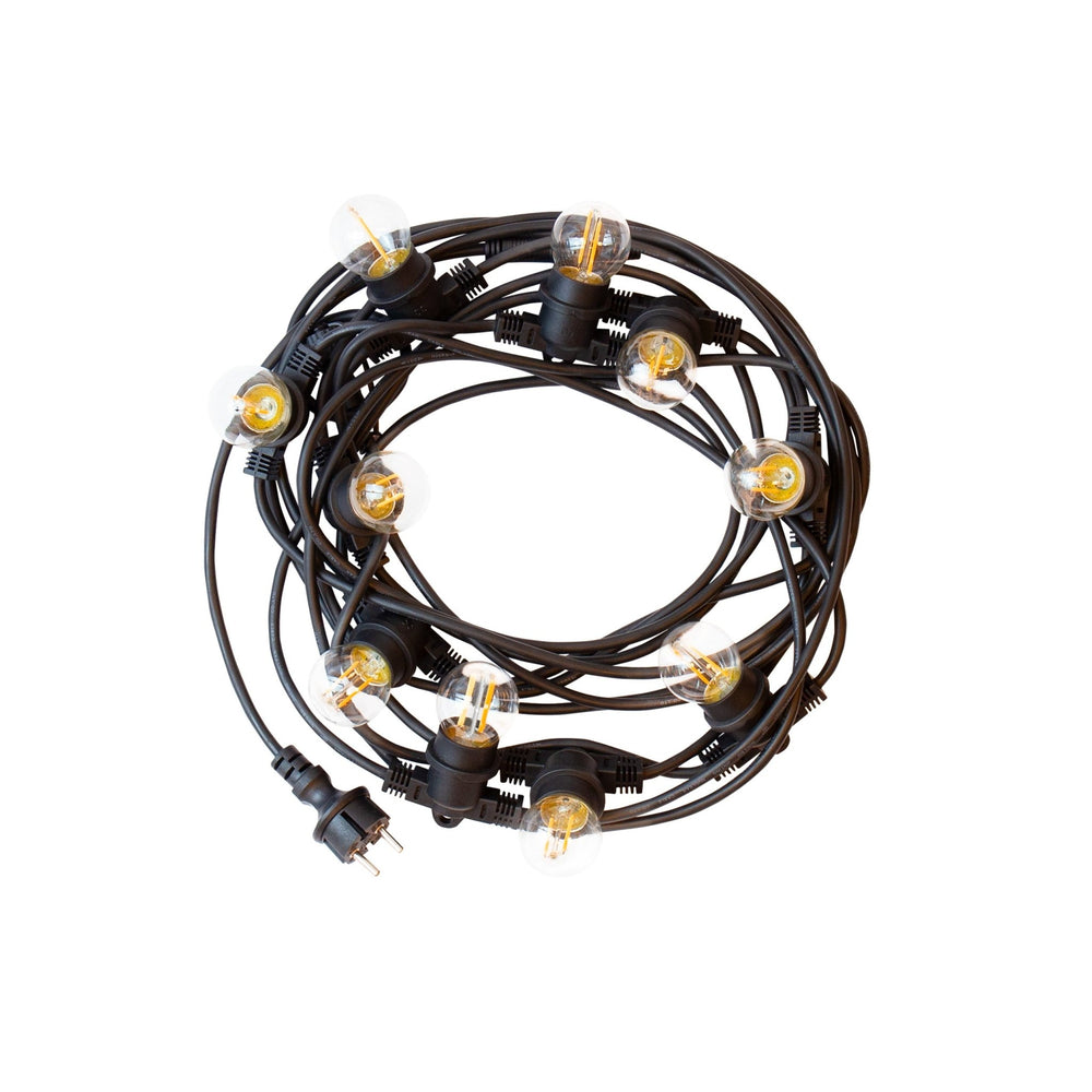 Spectrum 5m LED-Lichterkette, 10xE27, schwarz, IP44, 250V, innen/außen, -20/+40°C