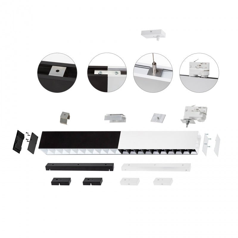 Spectrum allday inspire one 830 LED tube lamp 30W black, 3000K, 4350 lumens, 115° surface or suspended fixture