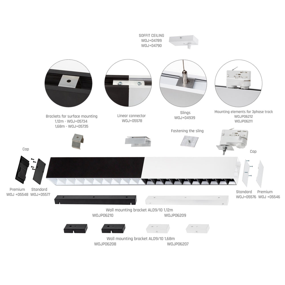 Spectrum allday inspire one 830 LED tube lamp 30W black, 3000K, 4350 lumens, 115° surface or suspended fixture