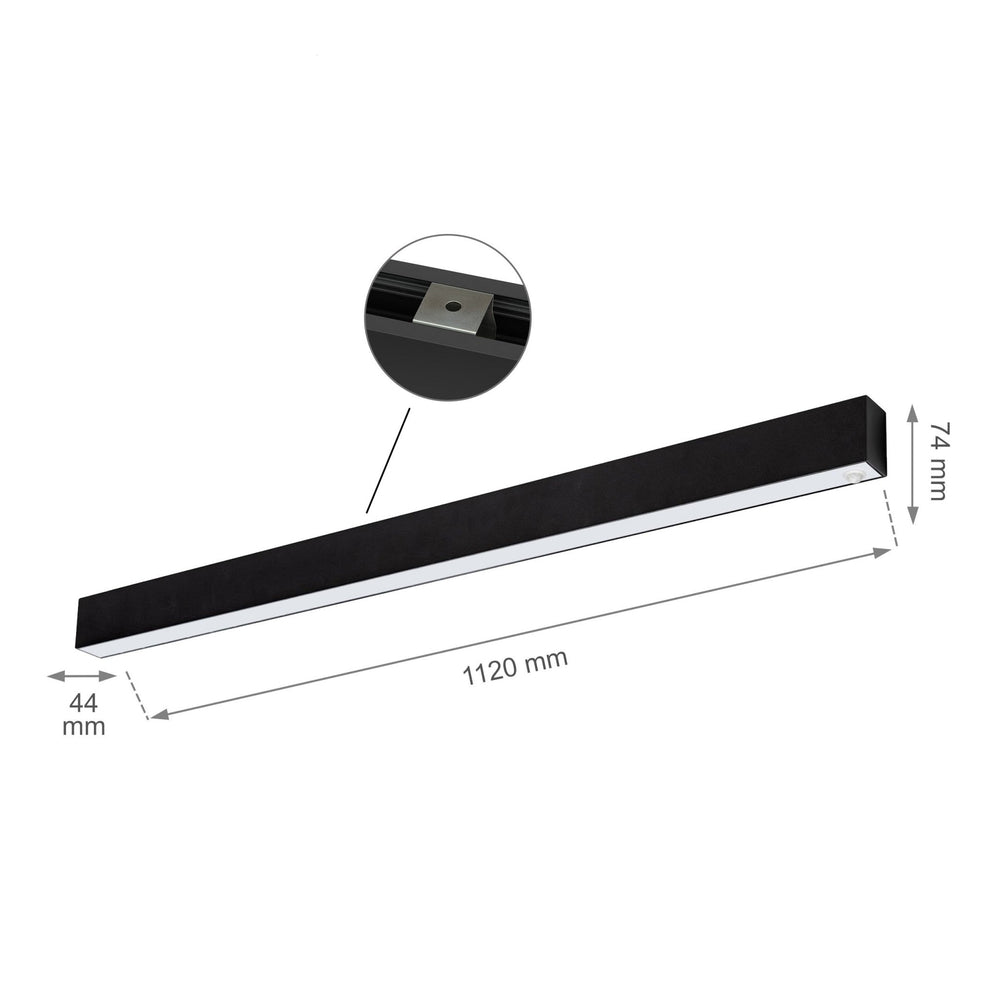 Spectrum Allday 36W LED sensor lamp with 4000K, 115° beam angle, 112cm black, 4900 lumens, IP20, 2-year warranty