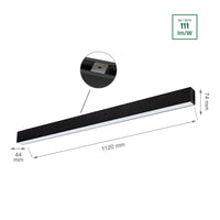 Spectrum Allday GO 36W LED Lichtbalk Schwarz 112cm 4000K 115° Winkel 4900 Lumen IP20 Nachhaltige Beleuchtung