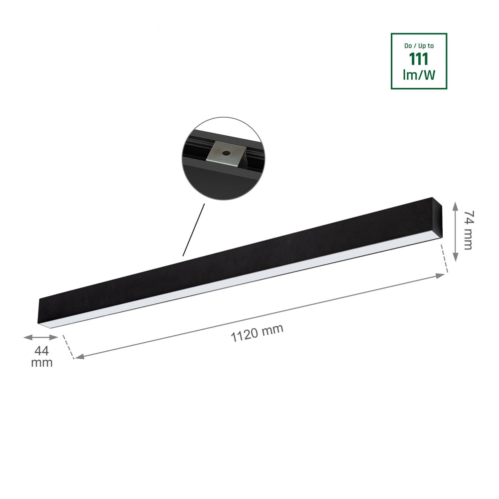 Spectrum Allday GO 36W LED Lichtbalk Schwarz 112cm 4000K 115° Winkel 4900 Lumen IP20 Nachhaltige Beleuchtung